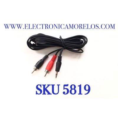 CABLES DE 2 RCA AUDIO ( NEGRO Y ROJO ) MACHO CON AUXILIAR 3.5 M / COMPATIBLE CON DIFERENTES DISPOSITIVOS, MARCAS Y MODELOS
